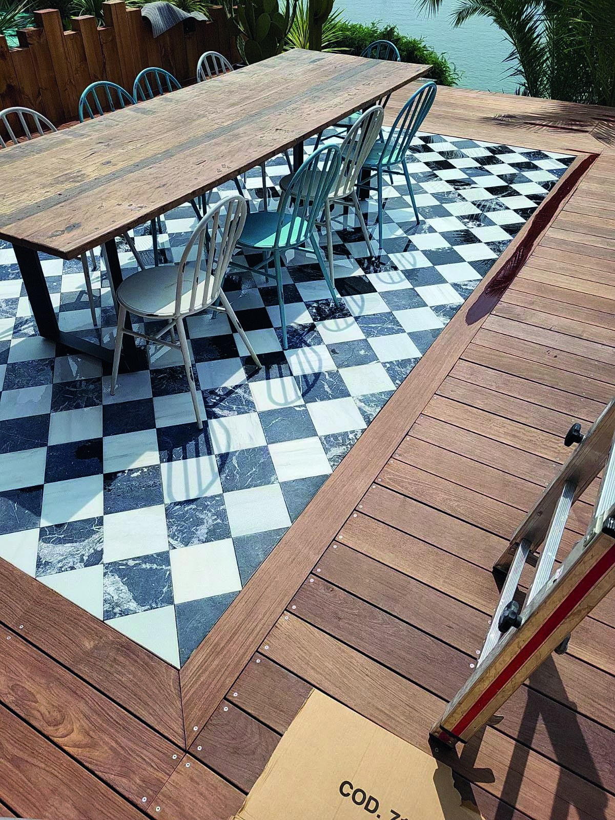 Damier Marbre Blanc et Noir