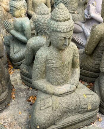 Buddha assis en pierre Lotus - Aquiter